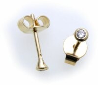 Damen Ohrringe Stecker Gold 585 Brillant 0,04 SI...