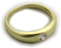 Damen Ring echt Gold 750 Diamant 0,10 ct Brillant 18 karat Taufring Gelbgold Neu 50