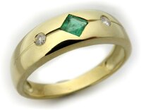 Damen Ring Smaragd m Diamant 0,04ct echt Gold 750 18...