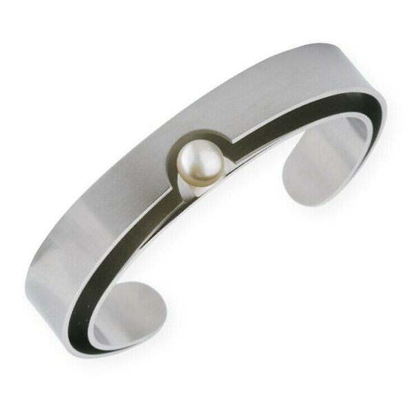 Ernstes Design Edvita Armreif A48 Perle mi Edelstahl Armband Neu Zuchtperle Neu