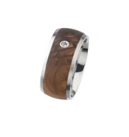 Ernstes Design Ring R377 silk wood braunEdelstahl...