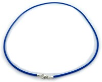 Halskette blauer Kautschuk 2,0 mm Silber 925 40 bis 55cm...