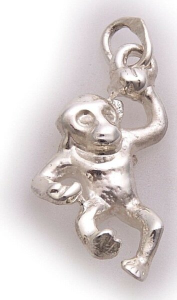Neu Anhänger Affe echt Silber 925 Sterlingsilber Äffchen massiv Top Qualität