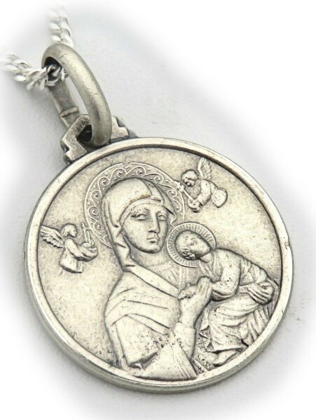Neu Anhänger echt Silber 925 Maria mit Jesus mit Kette oder ohne Top Qualität