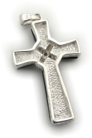 Neu Anhänger Kreuz echt Silber 925 mit Onyx Zirkonia mit Kette oder ohne Qualitä ohne Kette