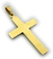 Neu Anhänger Kreuz mattiert Bicolor echt Gold 333 8 karat 28 mm Gelbgold Top