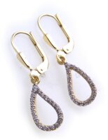 Neu Anhänger Tropfen Zirkonia echt Gold 333 Gelbgold Unisex Damen Qualität