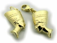 Neu Anhänger Charm Königin Nofretete echt Gold 333 8 karat Gelbgold Karabiner