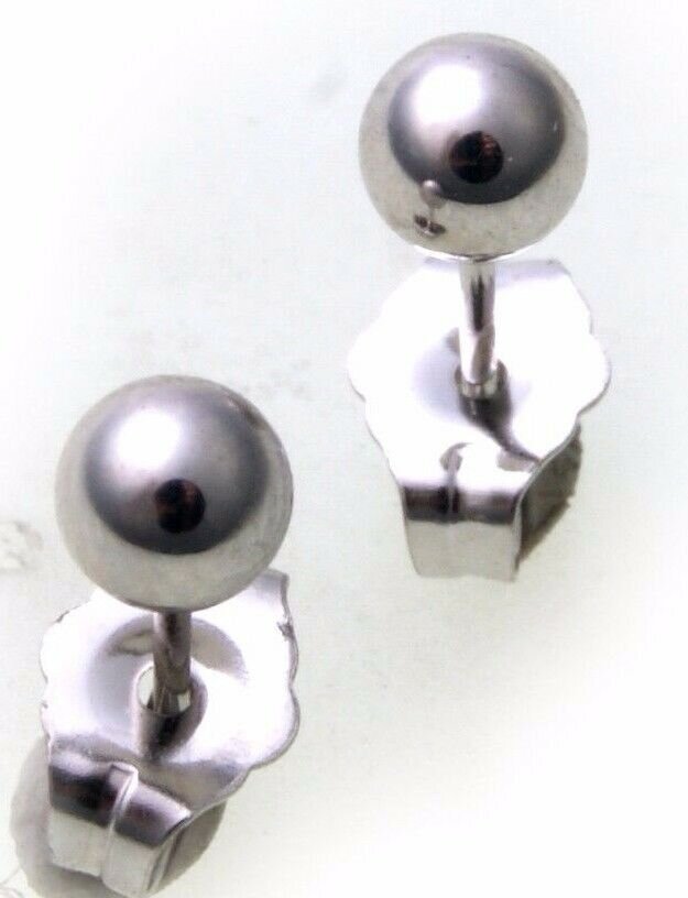 Einzel 4,5mm Ohrstecker Weißgold 585 Gold Ohrring 14 Karat Zirkonia Weiß 2075
