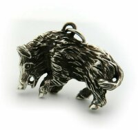 Anhänger groß Wildschwein echt 925 Sterlingsilber  Wildsau Anhänger Neu
