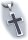 Anhänger Kreuz echt Silber 925 mit Carbon 28 mm Unisex Sterlingsilber