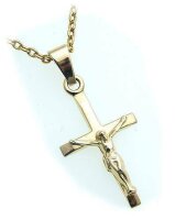 Anhänger Kreuz mit Jesus echt Gold 333 poliert Gelbgold Unisex 8kt