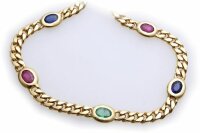 Armband echt Gold 333 echte Farbsteine Safir Rubin...