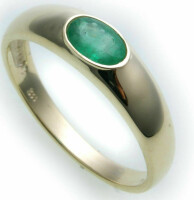 Bestpreis Damen Ring echt Gold 585 Smaragd 14kt Gelbgold made Germany Grün 50