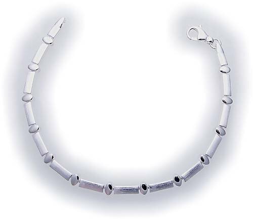 Damen Armband in Silber 925 massiv 19 cm teilmatt  Sterlingsilber