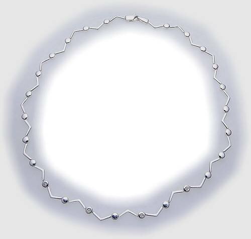 Damen Collier in Silber 925 massiv 45 cm teilmatt Zirkonia Sterlingsilber