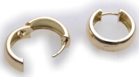 Neu Damen Ohrringe Klapp Creolen Gold 750 Bicolor gelb weiß gewölbt 16mm 18karat