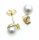 Damen Ohrringe Gold 585 Gelbgold Brillant 0,03ct Perlen Diamant Ohrstecker