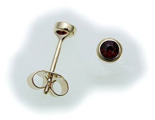 Damen Ohrringe m. Granat in Silber 925 Ohrstecker Sterlingsilber Stecker 6525/8G