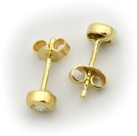 Damen Ohrringe Ohrstecker echt Gold 585 Brillant 0,10 ct...