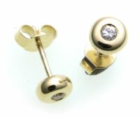 Damen Ohrringe Ohrstecker echt Gold 585 Brillant 0,12 ct...