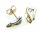 Damen Ohrringe Ohrstecker echt Gold 585 Zirkonia rhod. Gelbgold Stecker