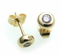 Damen Ohrringe Ohrstecker Gold 585 Brillant 0,20 ct Diamant w/si 14kt Gelbgold