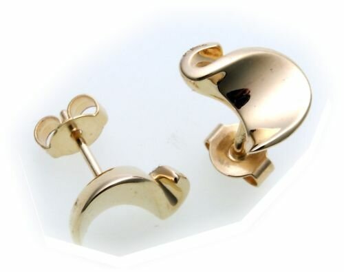 Damen Ohrringe Stecker echt Gold 375 teilmatt. Qualität Gelbgold BR2656