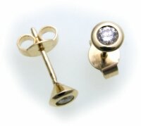 Damen Ohrringe Stecker Gold 585 Brillant 0,24ct SI...