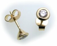 Damen Ohrringe Stecker Gold 585 Gelbgold Brillant 0,40ct...