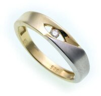 Damen Ring Brillant 0,03ct echt Gold 585 Bicolor Gelbgold...