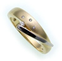 Damen Ring Brillant 0,04ct SI echt Gold 585 Bicolor...
