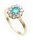 Damen Ring echt Smaragd 6 x 4 echt Gold 585 Zirkonia Gelbgold