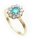 Damen Ring echt Smaragd 6 x 4 echt Gold 585 Zirkonia Gelbgold