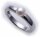 Damen Ring echt Weißgold 585 Perle 6,5 mm Glanz 14kt 585er- Gold