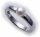 Damen Ring echt Weißgold 585 Perle 6,5 mm Glanz 14kt 585er- Gold