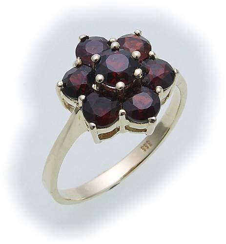 Damen Ring m. Granat in Gold 333 Granatring alle Weiten Gelbgold Qualität 8996/3
