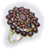 Damen Ring m. Granat in Gold 585 Gelbgold Granatring alle...