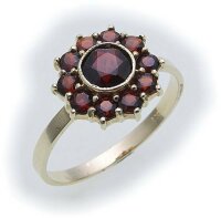 Damen Ring m. Granat in Gold 585 Gelbgold Granatring alle...
