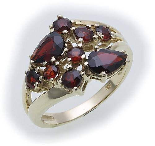 Damen Ring m. Granat in Gold 585 Granatring Gelbgold Qualität 8193/5GR