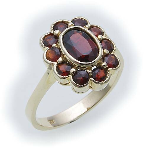 Damen Ring m. Granat in Silber 925 Granatring Sterlingsilber Qualität 8317/8GR