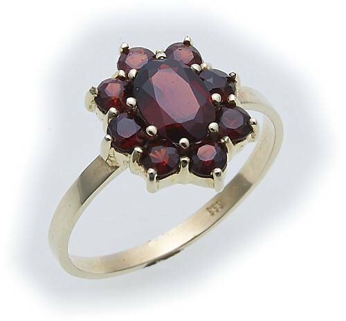 Damen Ring m. Granat in Silber 925 Granatring Sterlingsilber Qualität 8916/8GR