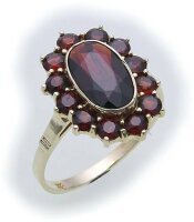 Damen Ring m. Granat in Silber 925 Granatring...