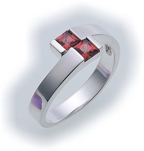 Damen Ring m. Granat in Silber 925 Sterlingsilber Granatring 8573/8GR