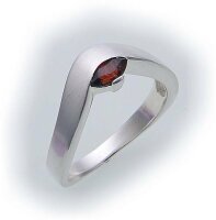 Damen Ring m. Granat in Silber 925 Sterlingsilber...