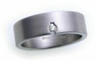 Damenring Ring Edelstahl Brillant 0,02ct mattiert Diamant...