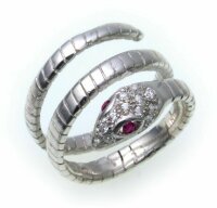 exkl. Schlangenring Silber 925 Rubin mit Zirkonia Ring Schlange  Sterlingsilber