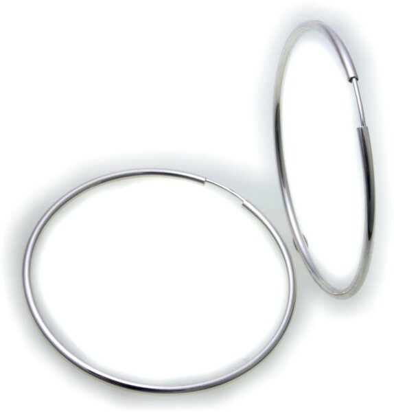 Ohrringe Creolen Silber 925 Glanz 50 mm Sterlingsilber Unisex Rohrcreolen