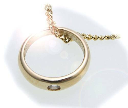 Kinder Set Taufring mit Kette Zirkonia echt Gold 333 Gelbgold Taufe Qualität
