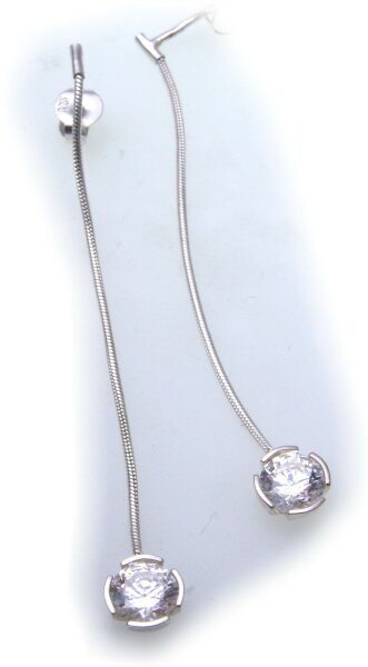 Ohrringe Hänger echt Silber 925 Zirkonia beweglich Ohrstecker Sterlingsilber